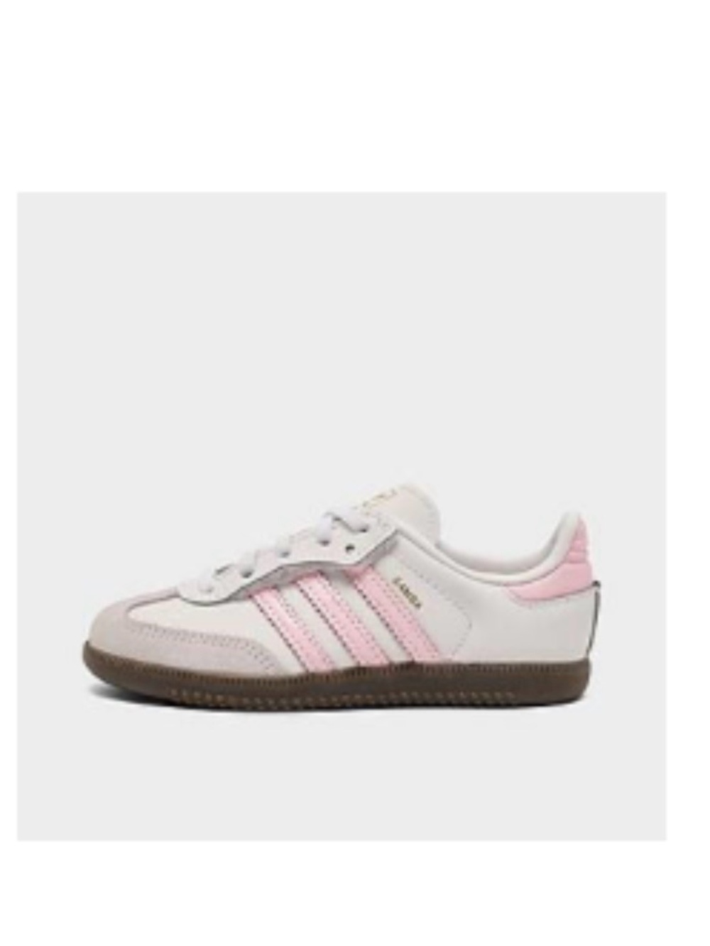 adidas Kids Samba Sneakers in White & Light Pink